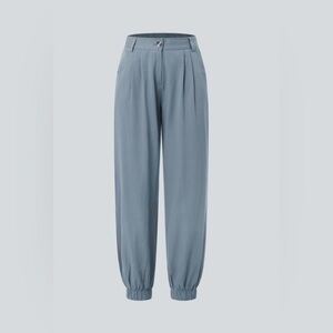 HALARA NWT $45 SP Sea Fog Blue Mid Rise Button Zipper Cotton Joggers sold out